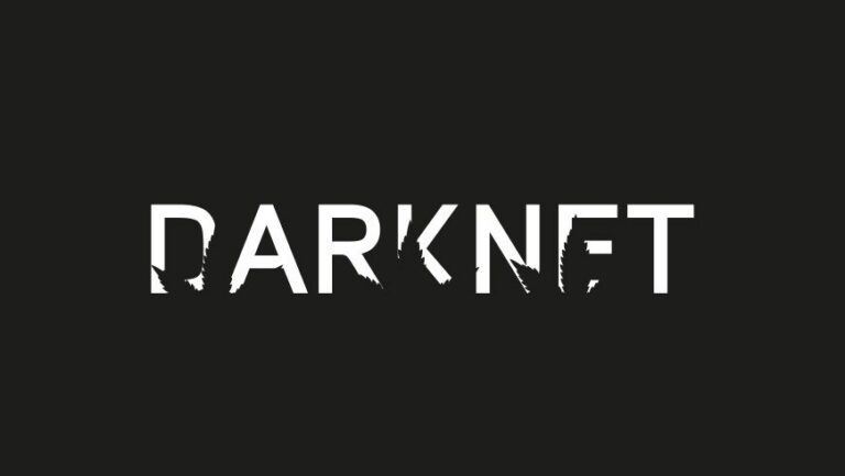 Schriftzug „DARKNET“ auf schwarzem Hintergrund