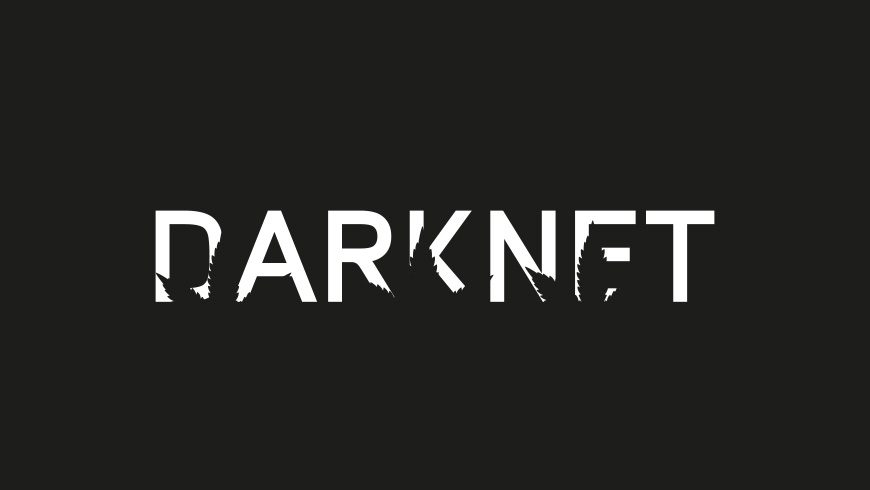 Schriftzug „DARKNET“ auf schwarzem Hintergrund
